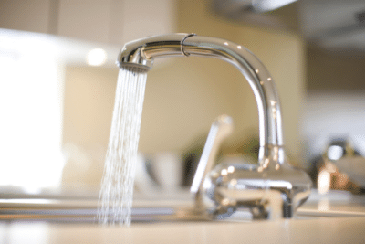 Kitchen faucet with water running, Bill Fry the Plumbing Guy Services